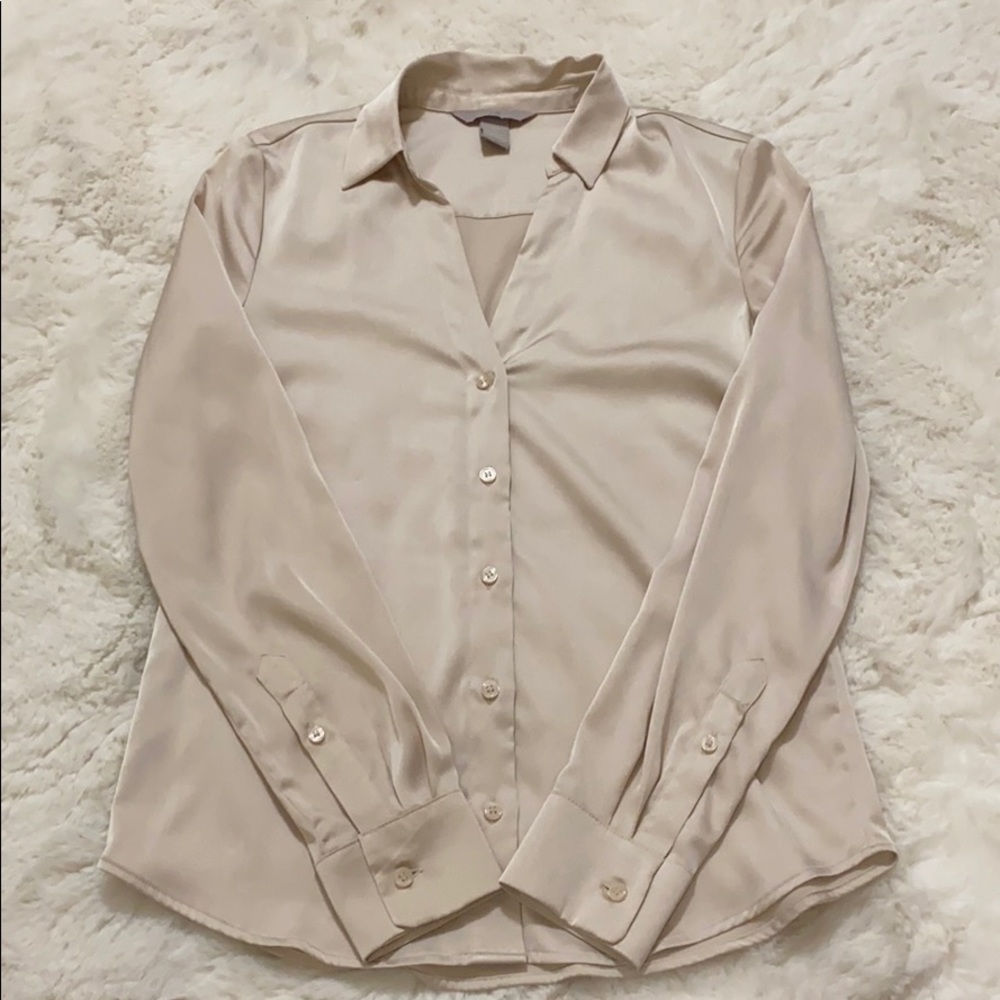 H&M Silk Button Up Top